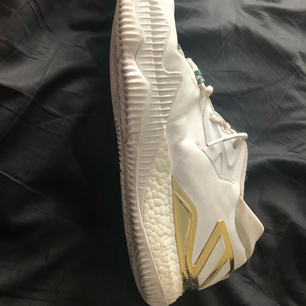 White and gold adidas shoes Size 13